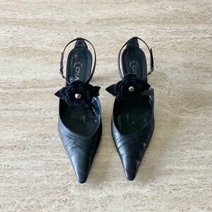 Vintage Chanel Camellia Strap Pumps